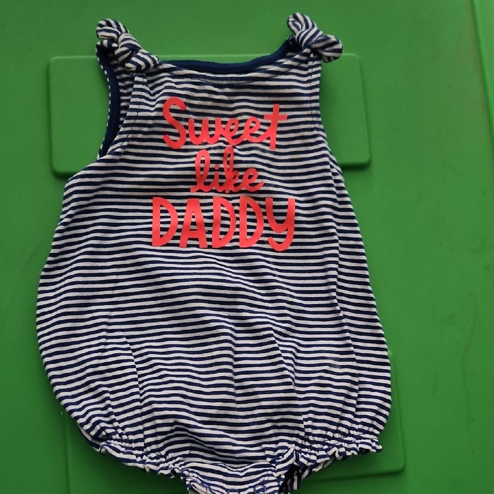 Striped Baby Romper with Sweet Like Daddy Print